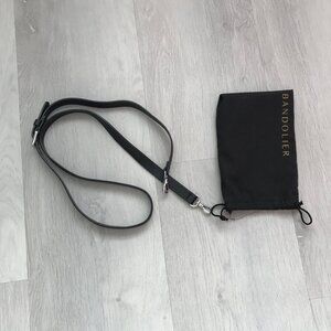 BANDOLIER EMMA PEBBLE PHONE CASE STRAP Black/Pewter BAG STRAP